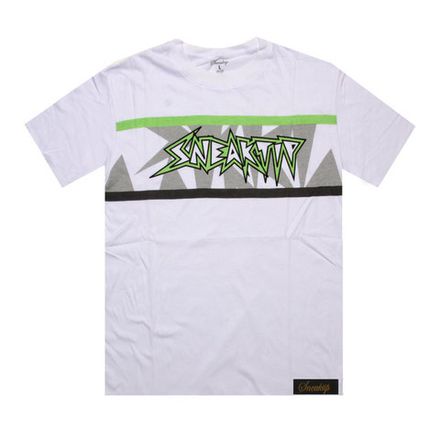Футболка Sneaktip Edges белая с зеленым