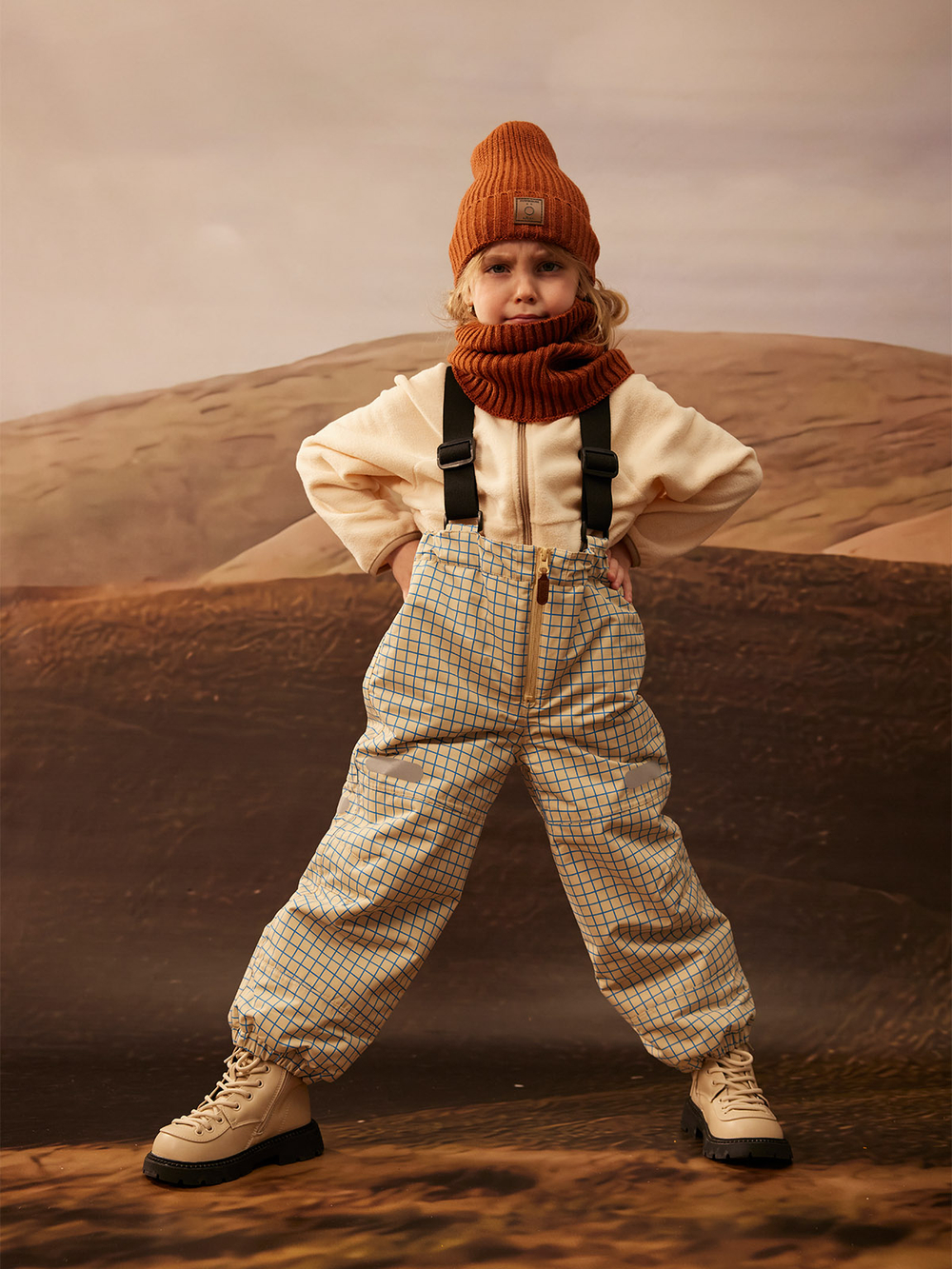 ПРЕДЗАКАЗ Брюки утеплённые демисезонные Mjölk Graphic Check, утеплитель 120гр/м2