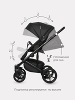 Коляска  OZON (3 в 1) (RIKO BASIC) 06 черный