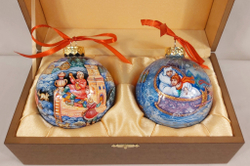 Набор новогодних шаров с ручной росписью "По-щучьему веленью" и "Снежная королева"