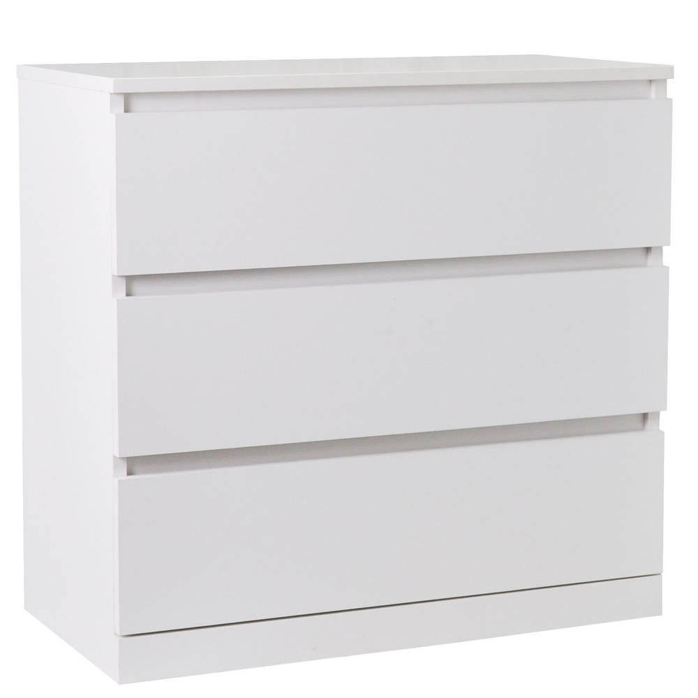 Комод 70x35x67, Марм, с 3 ящиками для одежды, белый, Dipriz