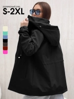 Ветровка удлиненная с капюшоном