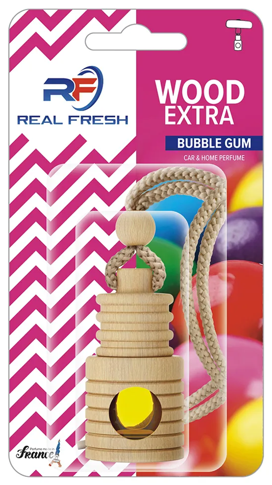 АРОМАТИЗАТОР С ПОДВЕСКОЙ &quot;REAL FRESH&quot; EXTRA WOOD BUBBLE GUM 5ML