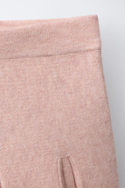 ZARA ТРИКОТАЖНАЯ ЮБКА В СКЛАДКУ, ЦВЕТ РОЗОВОГО ДЕРЕВА