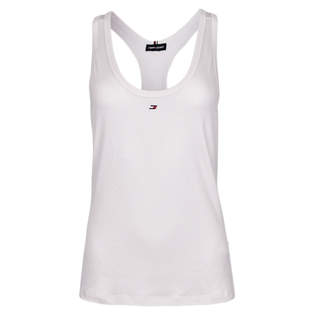 Женский топ теннисный Tommy Hilfiger Sport Raceback Slim Fit Tank Top - белый