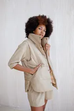 Жилет ko-ko-ko женский утеплённый бежевый