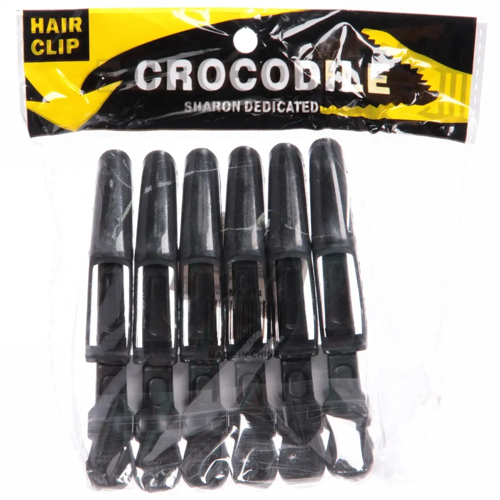 Зажимы парикмахерские 6шт «KLEVER», цвет черный, 11,5см