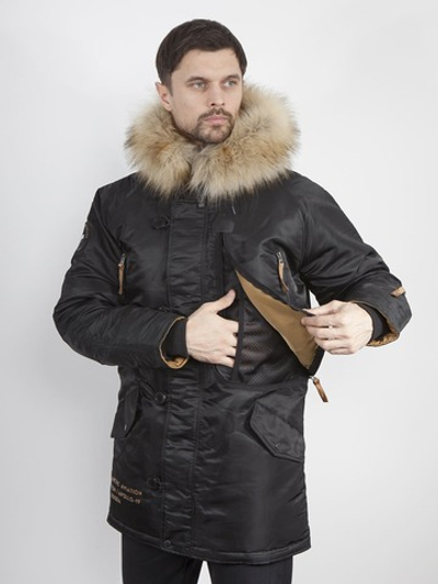Куртка мужская зимняя Apolloget Expedition (черный/желтый - black/cinamon)