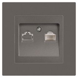 Розетка Intro Accent 6-303-09 информационная RJ45 IP20 СУ титан