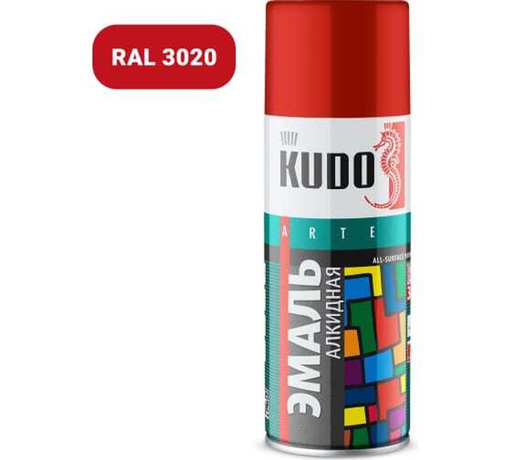 Аэроз-эмаль Кудо 520мл красная КУ-1003