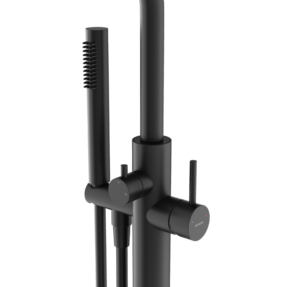 Смеситель для ванны напольный Sancos Etna, черный матовый, арт. SC9009MB