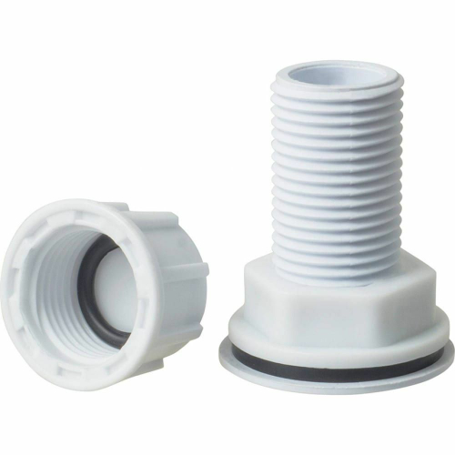 Штуцер (врезка) в бак (емкость) с прокладкой 1/2" пластик