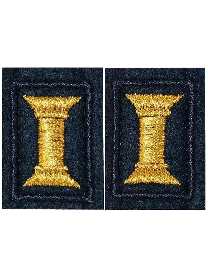 Эмблема петличная вышитая Катушка синяя