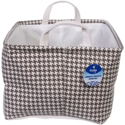 Коробка для хранения с ручками «ЭЛИНТ», цвет пастельно серый, 39*27*18см (лейбл Селфи)