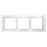 Рамка стеклянная VOLTUM S70 на 3 поста, (белый, стекло)