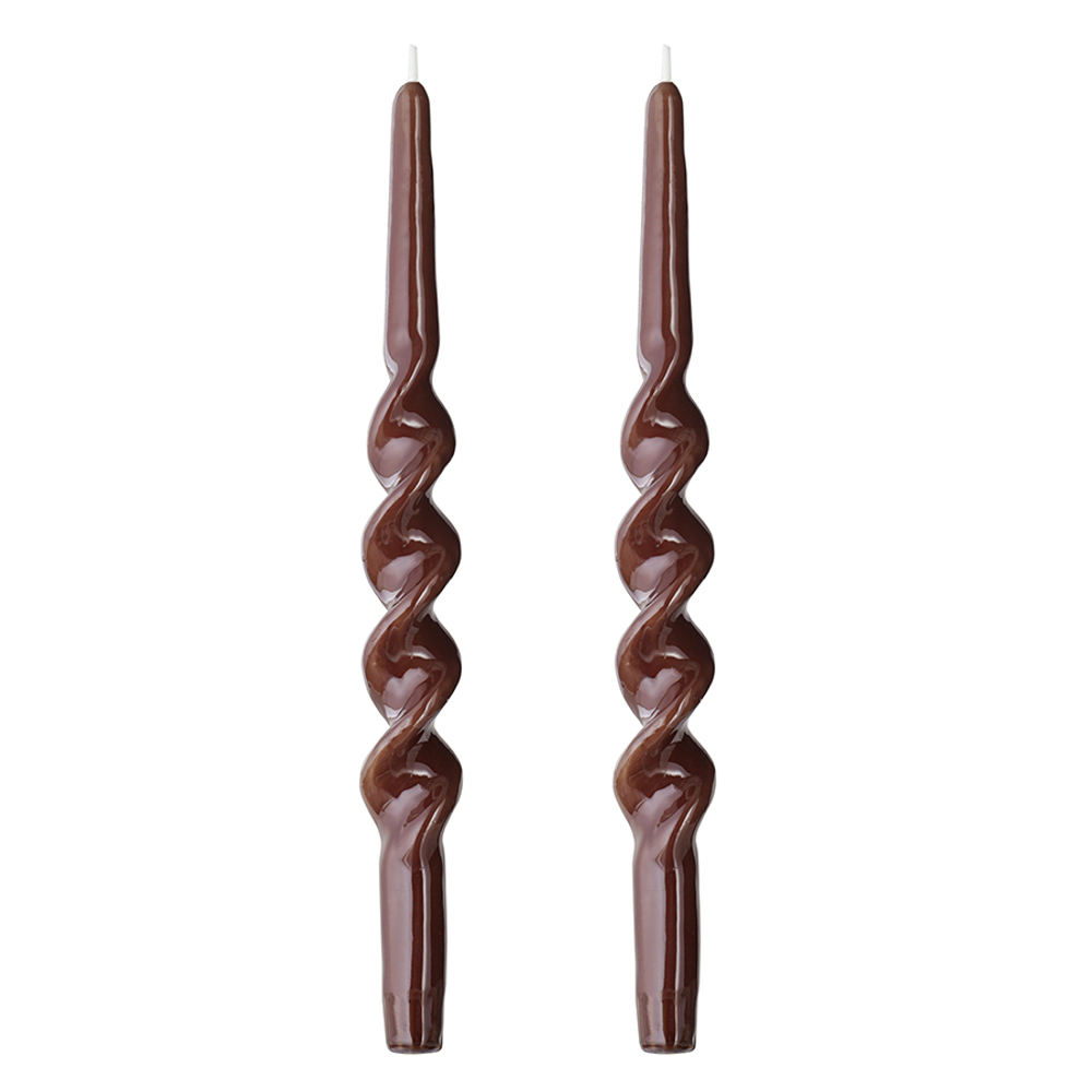 Набор из двух свечей коричневого цвета из коллекции essential, 35 см
