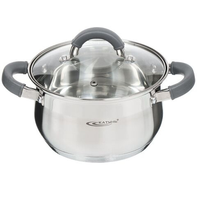 Кастрюля нерж, 2.9 л, с крыш, Катунь, Ирида, КТ08-D-18, индукц