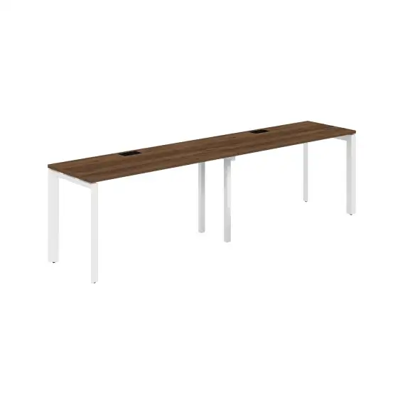 PR.224.DM.P59.WH / Рабочая станция s-b-s 2800х600х750 / профиль: 59х59 белый; столешница: дуб модена