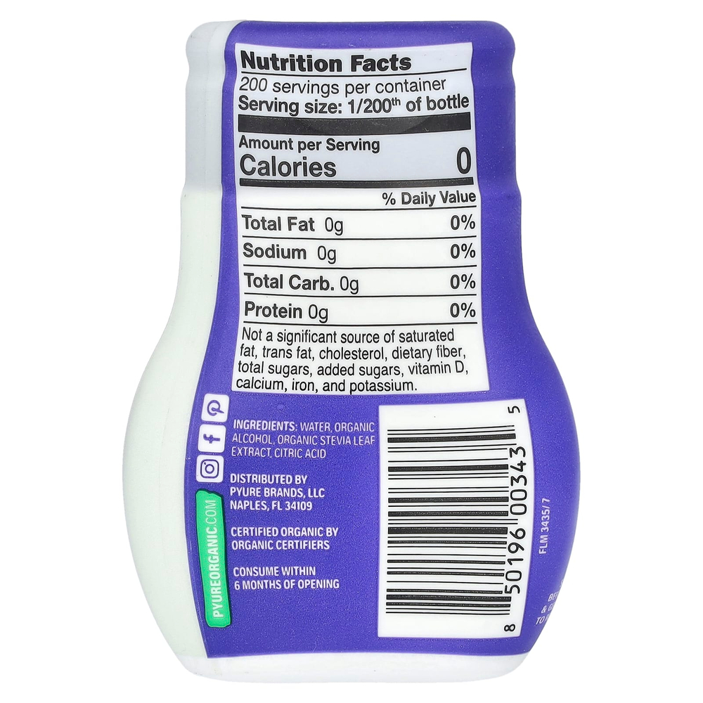 Pyure, Органический жидкий подсластитель на основе стевии, Simply Sweet, 53 мл (1,8 жидк. унц.)
