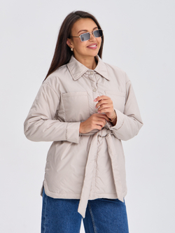 Куртка демисезонная укороченная бежевая