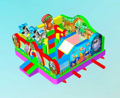 Коммерческий надувной батут «Царство зверей», 5x5x2.8 м.