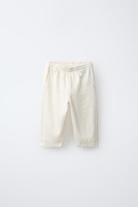 ZARA БРЮКИ BAGGY ИЗ ТВИЛА, ЭКРЮ