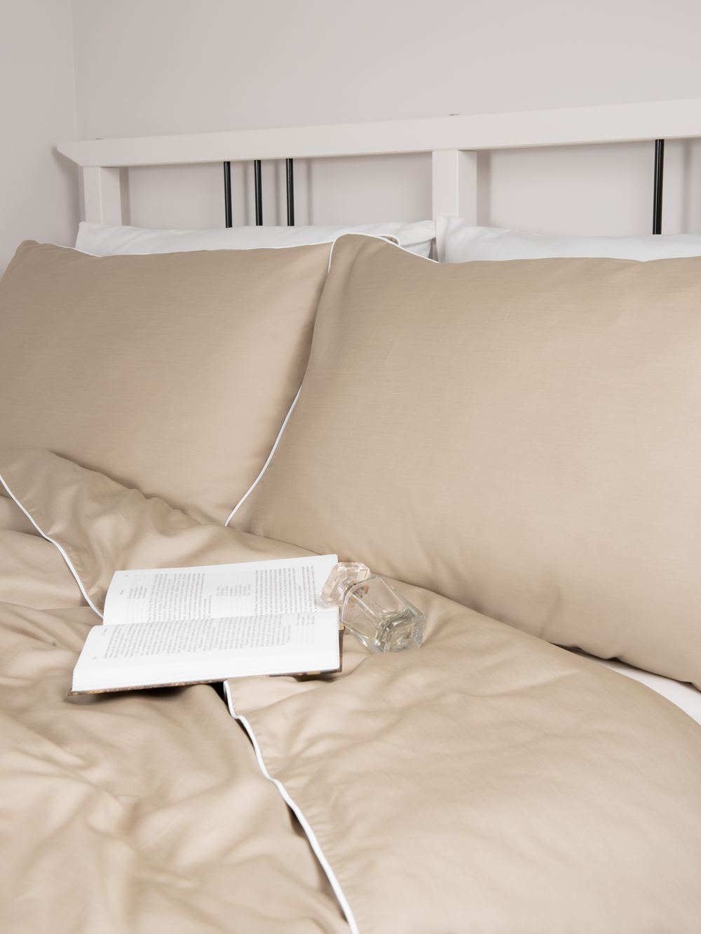 MOON Комплект постельного белья, сатин темно-бежевый