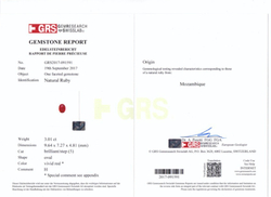 Рубин, Овал, 3 шт / 9,79 карат, Мозамбик