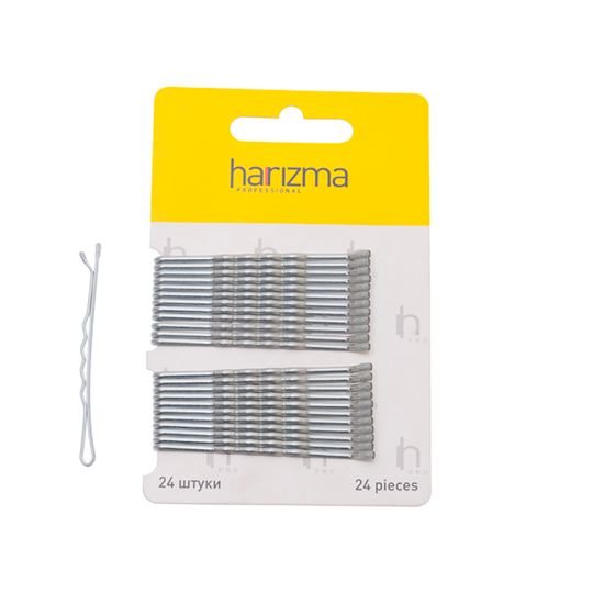 Невидимки для волос Harizma, 60 мм, волна, 24 штуки (h10536-17)