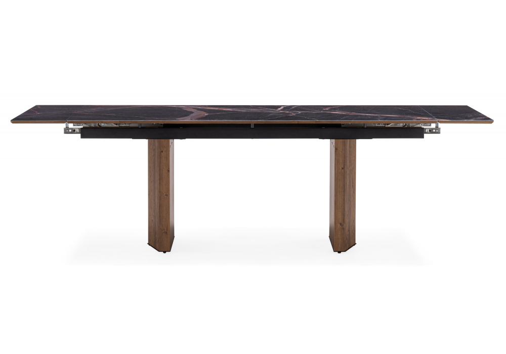 Стол стеклянный Woodville Монерон 200(260)х100х77 мейджик, орех кантри