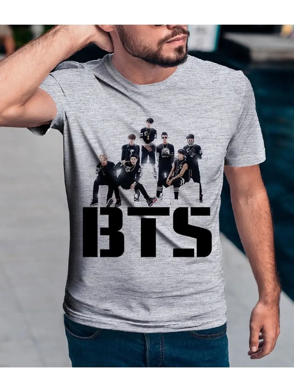 Футболка мужская BTS/с принтом BTS/BTS для мужчин