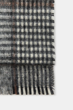 ZARA ШАРФ В КЛЕТКУ, СЕРЫЙ