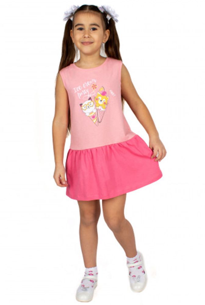 Л3038-7390	гиацинт+розовый персик платье детское.
