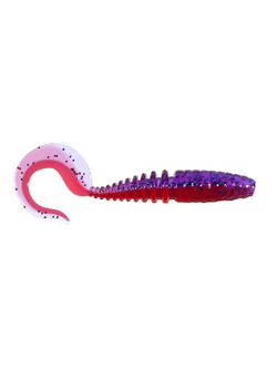 Приманка ZUB-TWIST  75мм(3")-6шт, (цвет 021) фиолетовый верх-красный низ