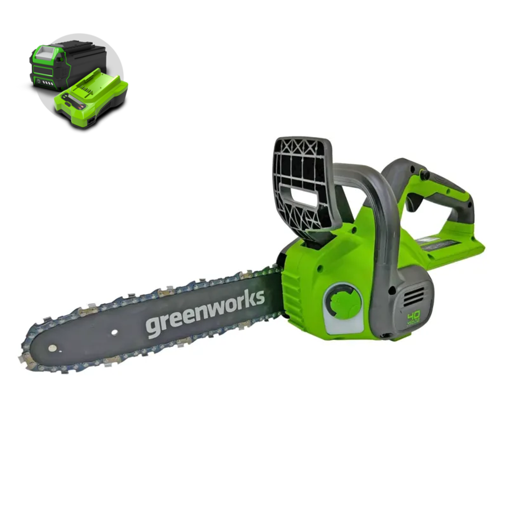 Цепная пила аккумуляторная Greenworks G40CS30II 40V (30 см) аккумуляторная -  АКБ 2 А/Ч зарядка G40UCM2M / 40V 2A