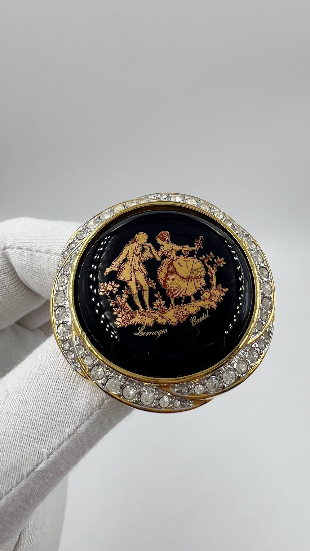 Брошь Limoges с кристаллами