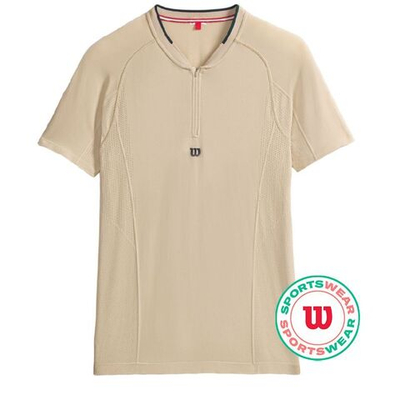 Теннисное поло Wilson Players Seamless Zip Henley 2.0 - Beige