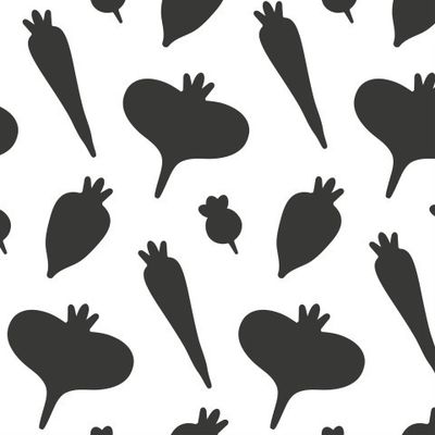 Buy summer fabric Vegetables carrots beets radishes turnips black white