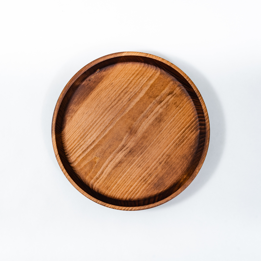 Деревянный сервировочный поднос Art of Siberia блюдо для подачи  200 мм WS12