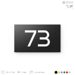 Табличка с номером 73 на дверь квартиры, для офиса, кабинета, аудитории, склада, черная 120х70 мм, Айдентика Технолоджи