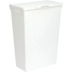 Корзина для белья Береста узкая с крышкой 50л (белый)