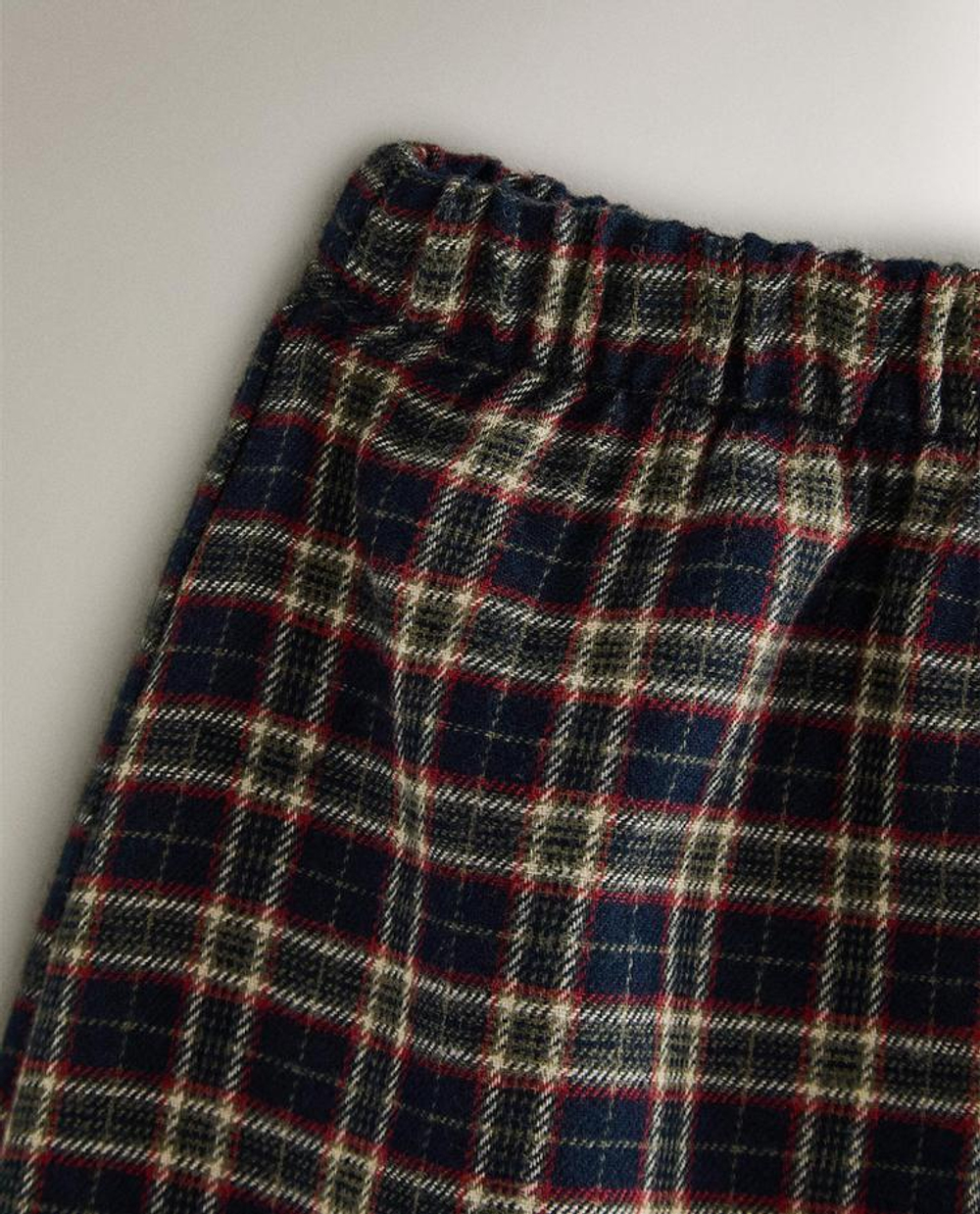 ZARA HOME ДЕТСКАЯ ПИЖАМА В КЛЕТКУ, ТЕМНО-КРАСНЫЙ