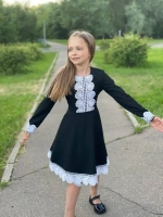 Платье школьное с длинным рукавом