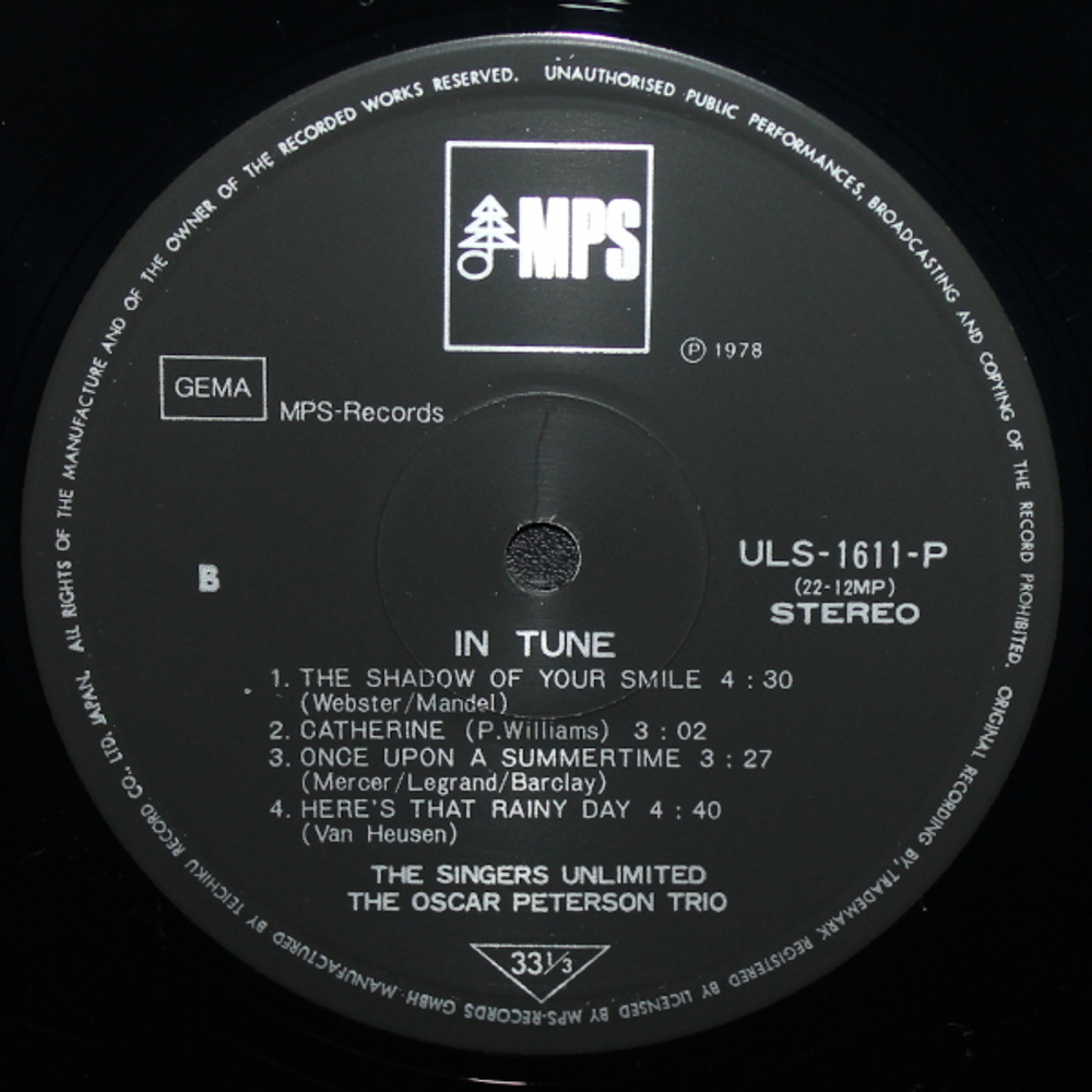The Oscar Peterson Trio + The Singers Unlimited / In Tune (LP)