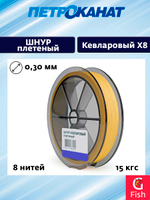Плетеный шнур кевларовый Х8 1,20 мм, тест 200 кг, 100 м