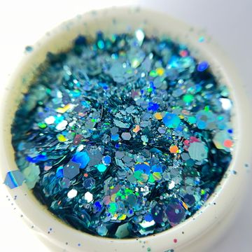 Блестки шестигранники для дизайна ногтей №10