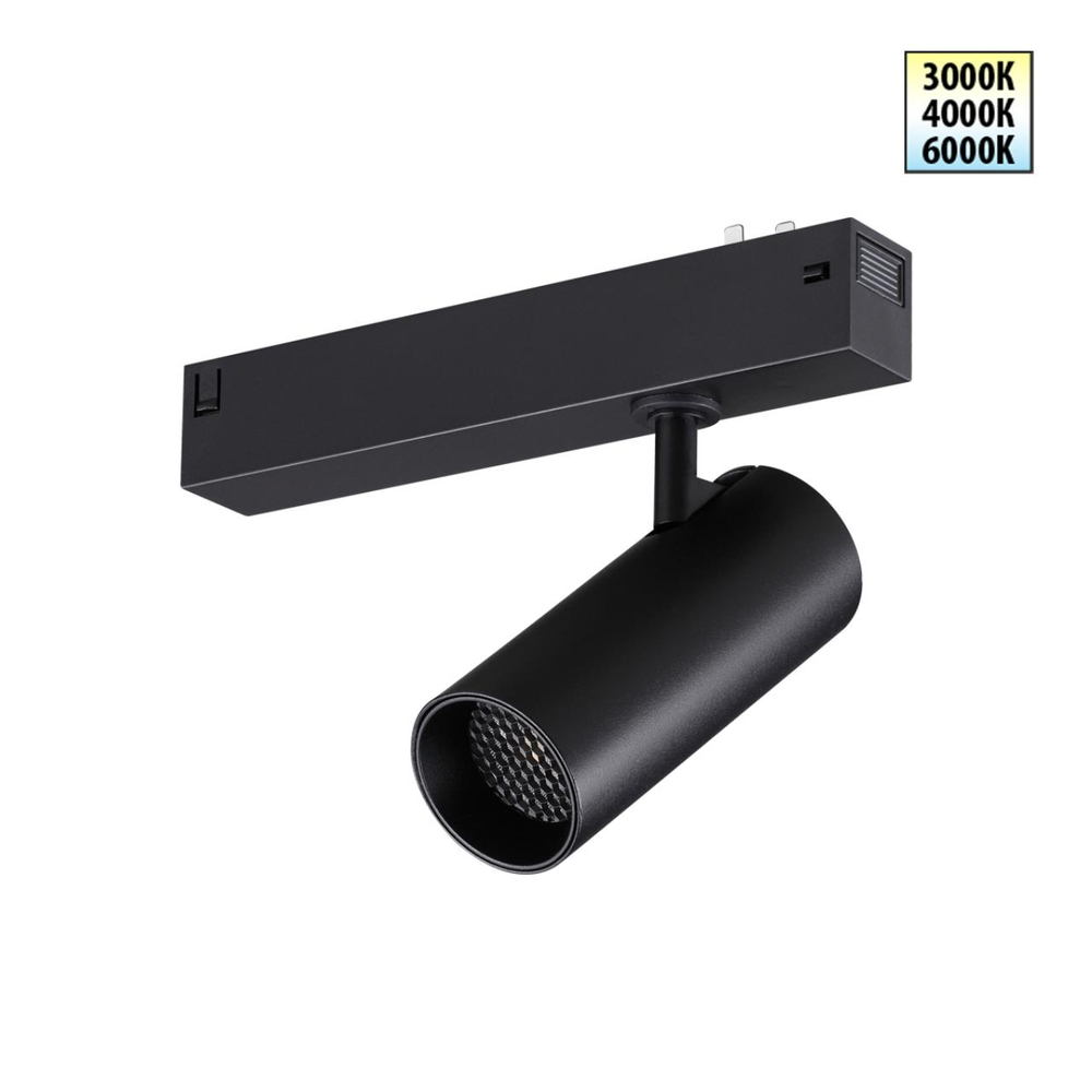 359956 PORT NT25 220 черный Трековый светильник с переключ. цв. темпер. IP20 LED 3000К\4000К\6000К 12W 90-240V VECTOR