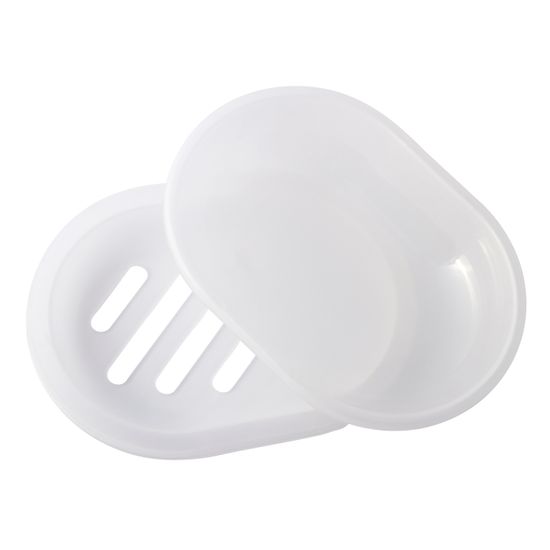 Мыльница овальная с креплением "SMART STICKER" Besser BS 0156 (13х9,5х5,5 см) пластиковая на хромированной подвеске