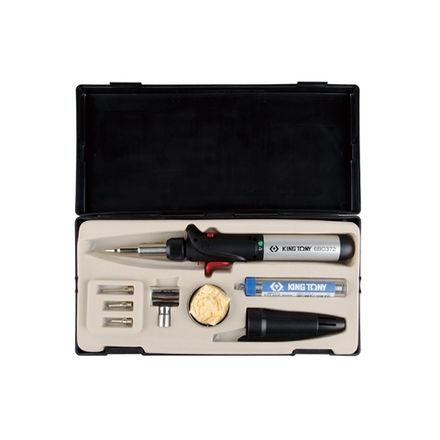 Цена на KING TONY (6BC3007) Горелка газовая, паяльник, с комплектом сменных насадок