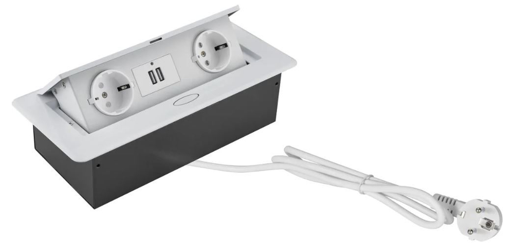 Блок розеток  Cactus CS-SOCKET-EU/USBA-WH